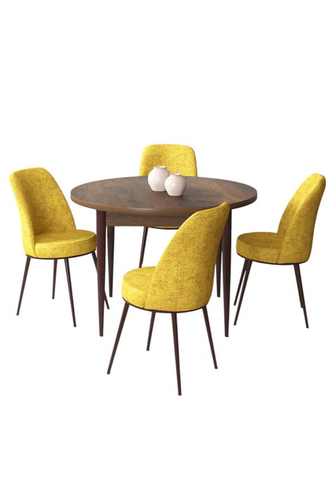 Hanah Home Juego de Mesa y Sillas de 5 Piezas Barroco y Mostaza Hanah Home Juego de Mesa y Sillas de 5 Piezas Barroco y Mostaza
